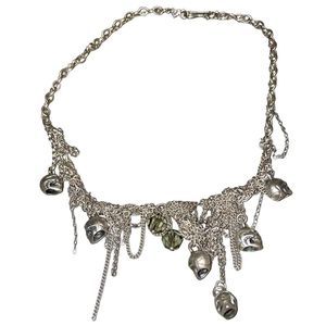 Chan Luu Vintage Skull Rocker Choker Necklace. .925 sterling silver